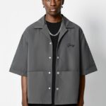 Gray Branded Overshirt.