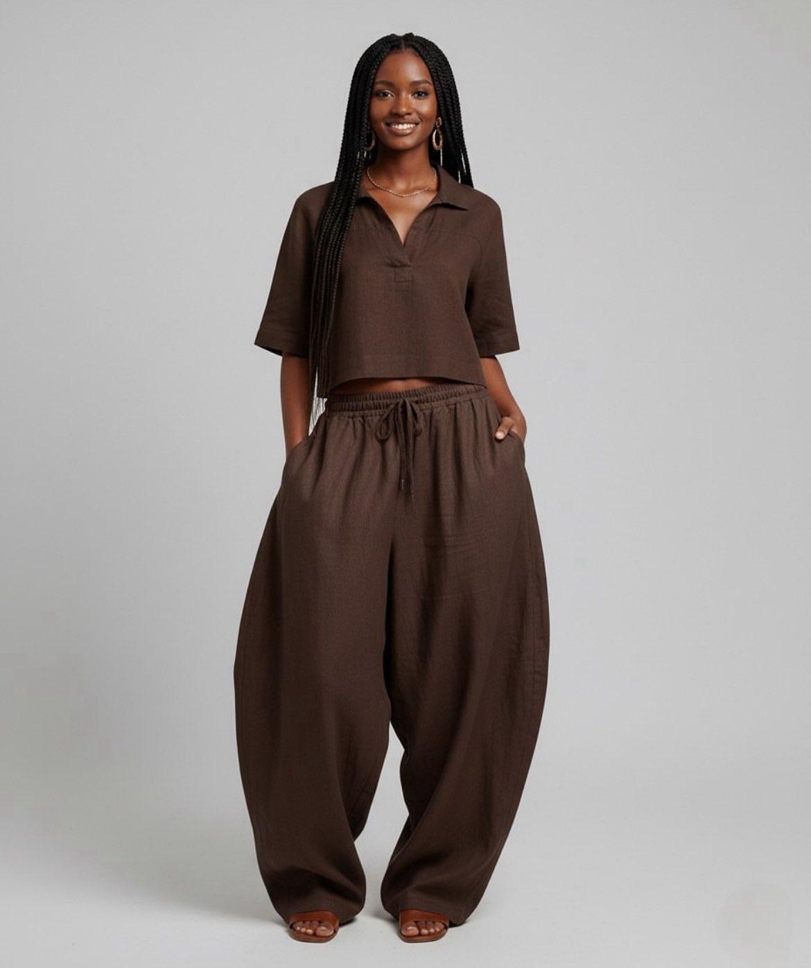 Boxy Oversized Linen Pants