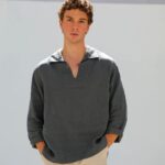Men Linen Long Sleeve Linen Shirt.